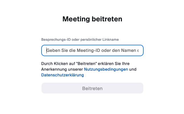 Zoom Browser - Meeting-ID